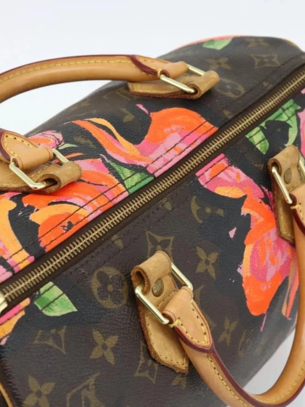 LOUIS VUITTON Monogram Rose Speedy 30 Hand Bag Orange Pink M48610 Auth ka4783SAV